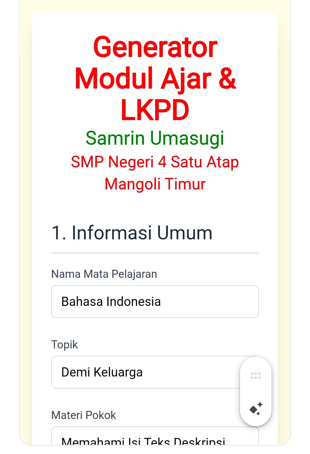 Samrin Umasugi - Segera hadir. GENERATOR MODUL AJAR dan... | Facebook