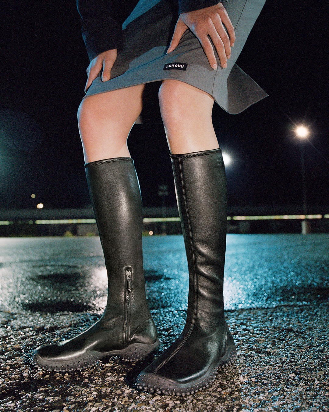 Miu Miu Fall/Winter 2026 garments embrace the body. Stretch