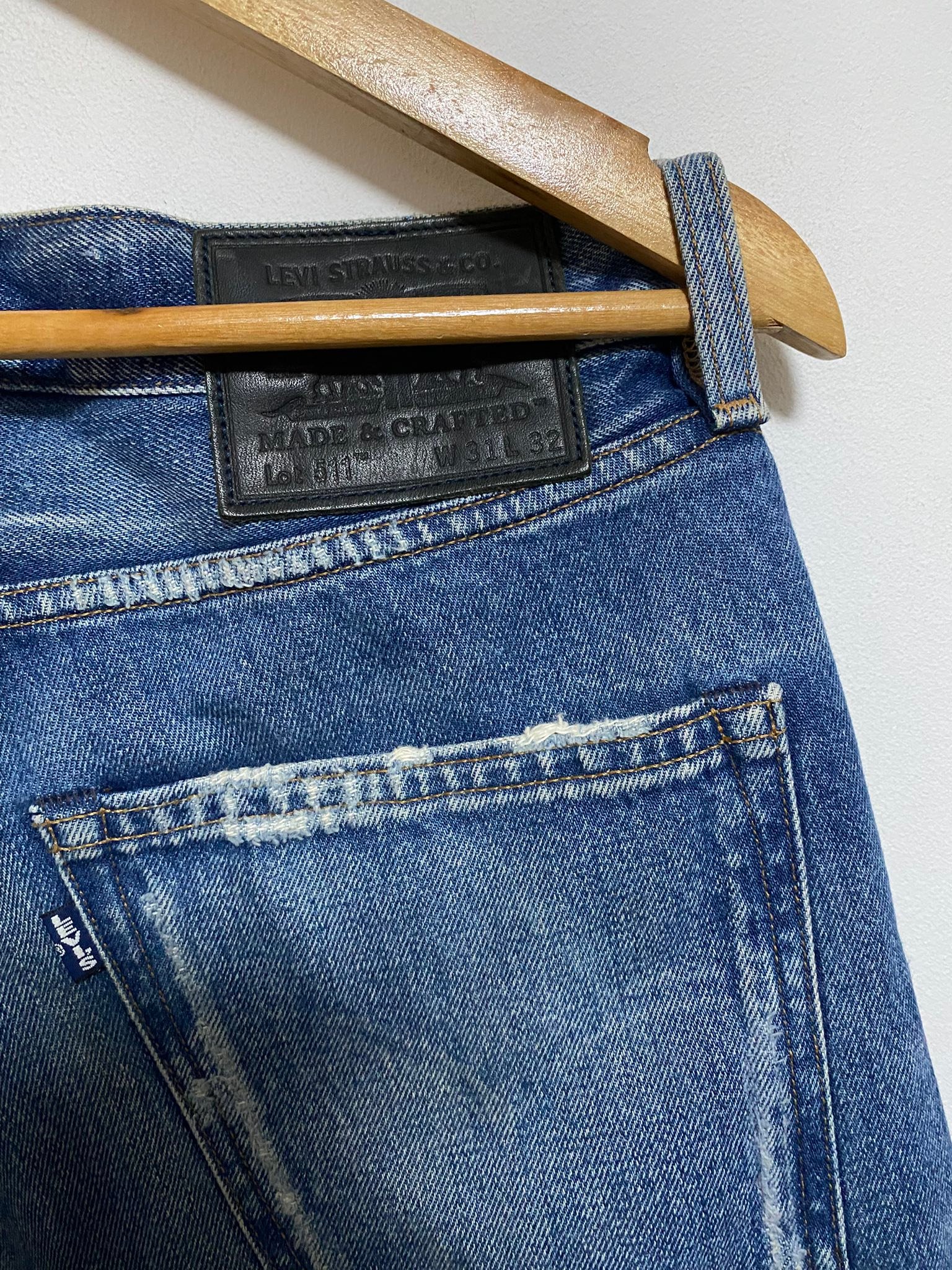 Levis 511 Made&Crafted Ripped Jeans Made in Japan W31 L32 31-32x42 