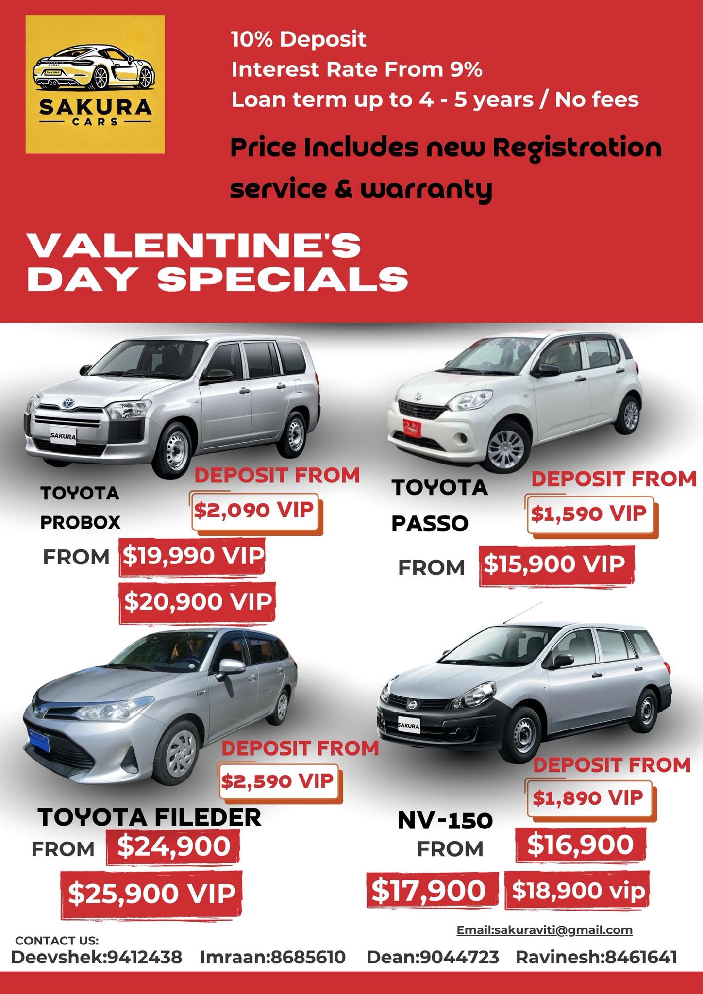 Sakura Cars - Limited time Valentine’s offer! 💝 Book your... | Facebook