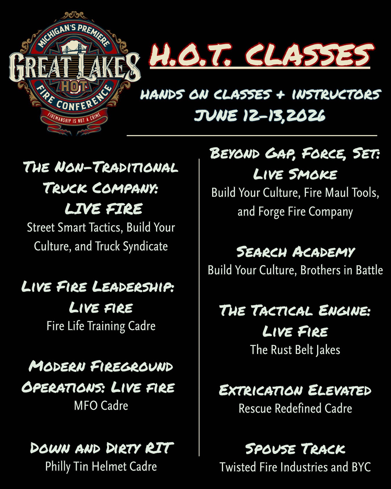 Build - 🔥Great Lakes H.O.T. 2026 – H.O.T. Classes Announced! 🔥 Michigan ...