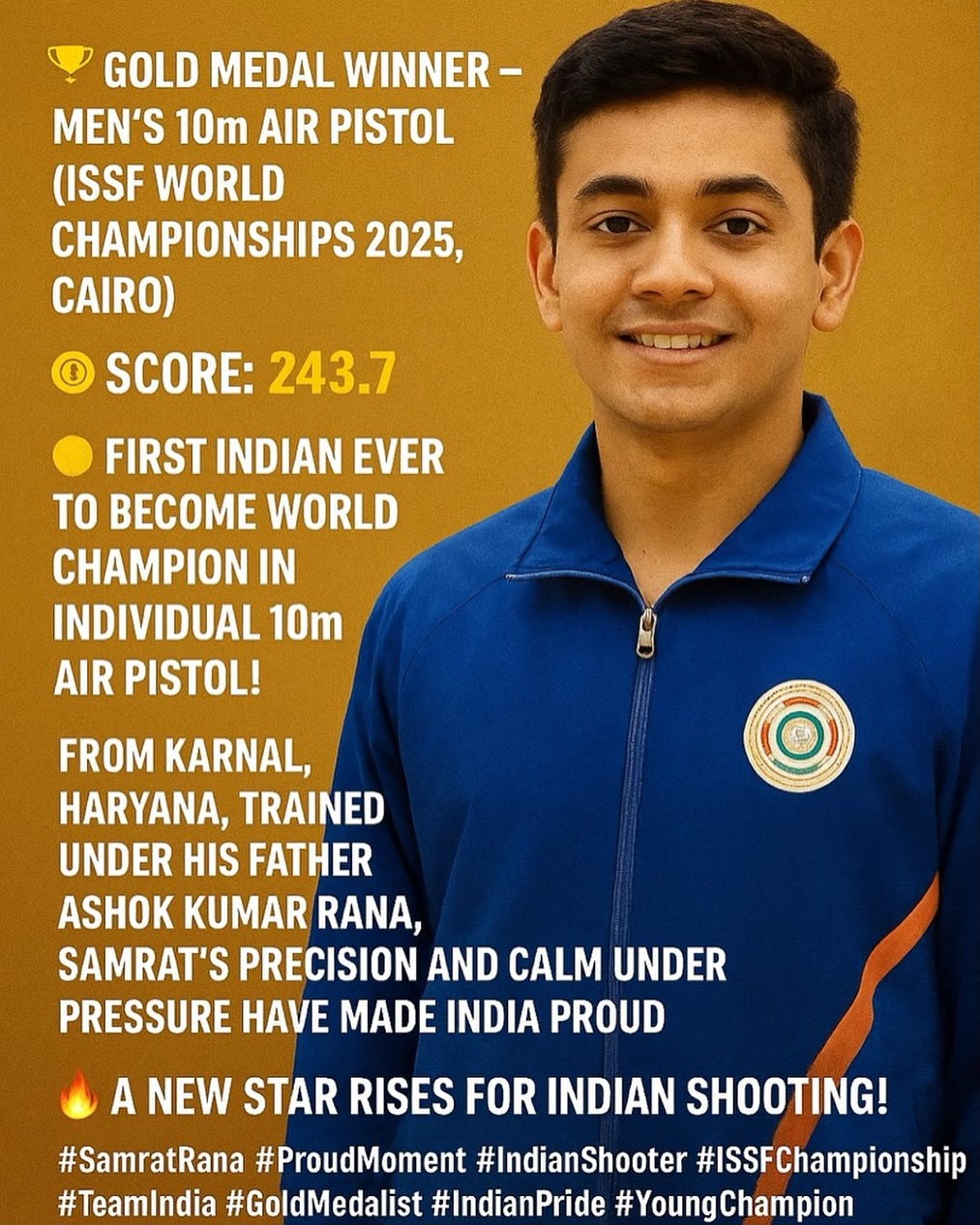 Thelearningspot - 🌟 India’s Golden Shot 🇮🇳 | Samrat Rana Creates ...