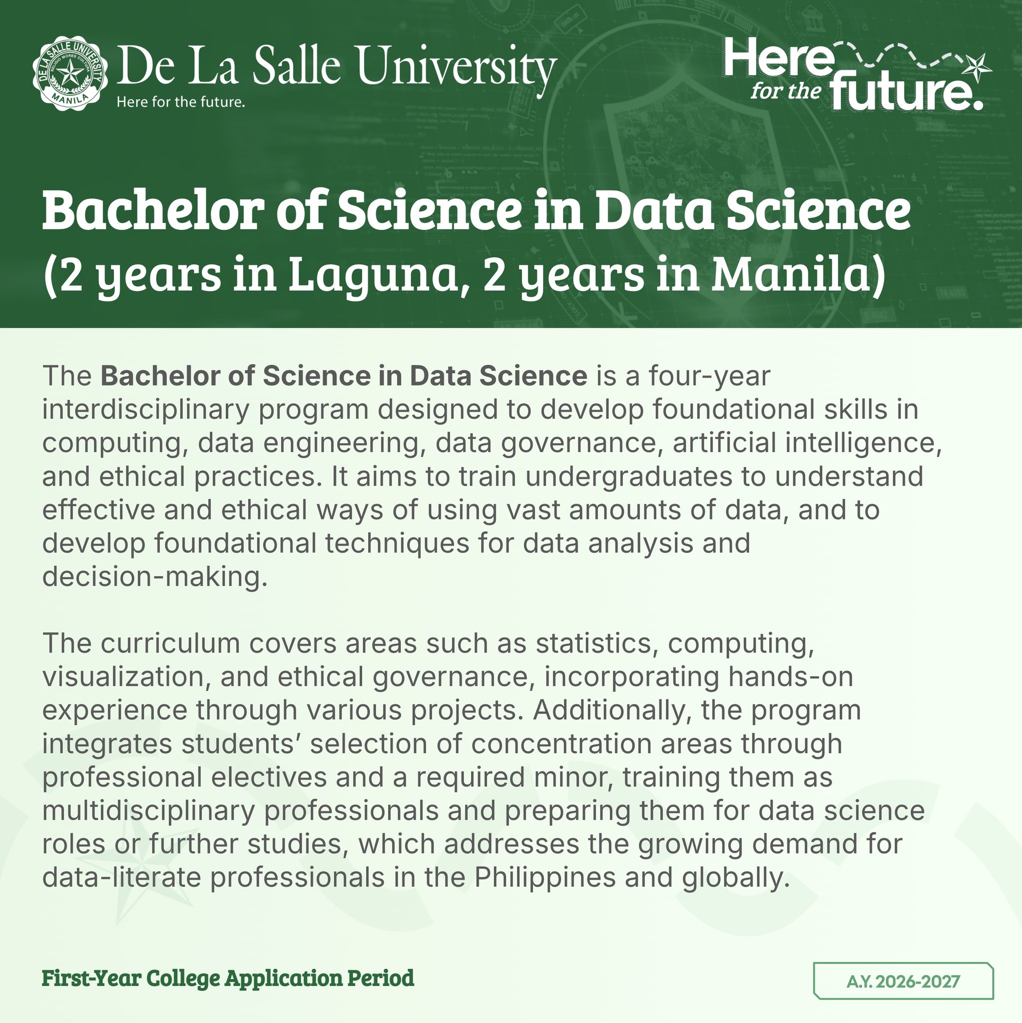 DLSU Dr. Andrew L. Tan Data Science Institute | Manila