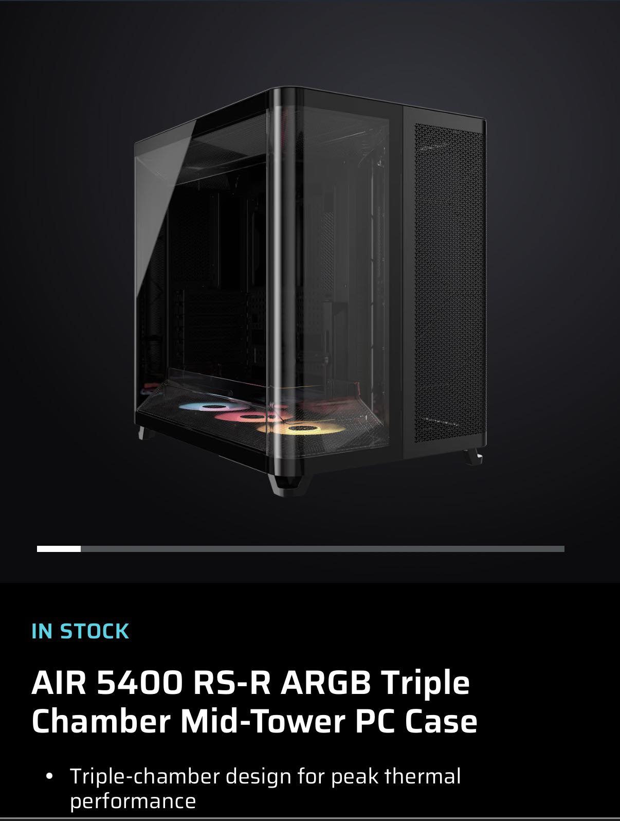 Corsair air 5400 case and Corsair titan 360 aio. Looks and
