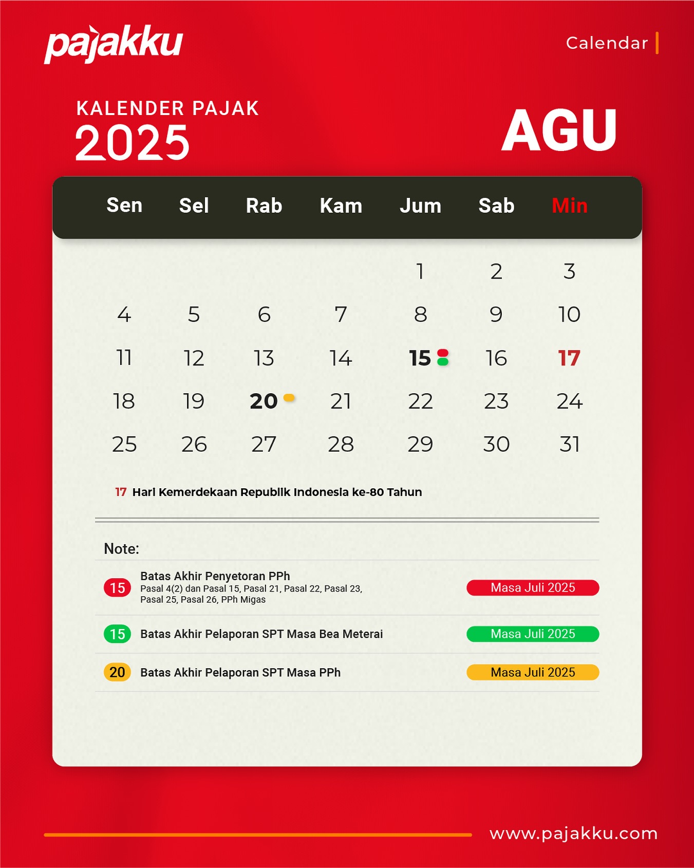 Pajakku - Catat tanggal penting penyetoran dan pelaporan... | Facebook