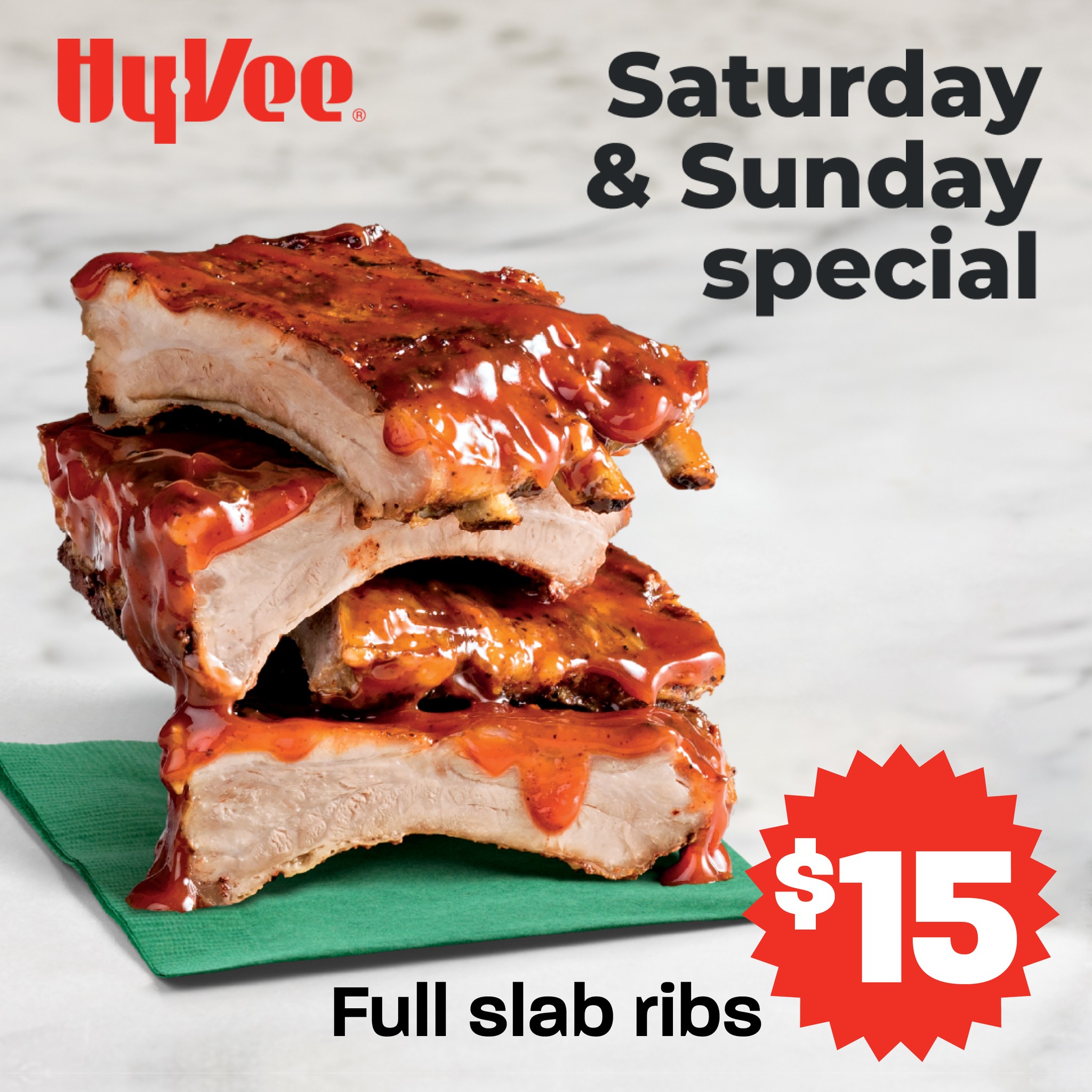 Hy-Vee - What's for dinner? Get a full slab of ribs hot and fresh for ...