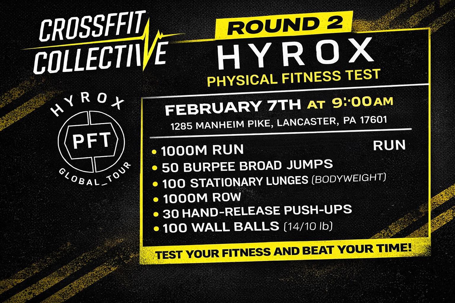 CrossFit - Round 2- Time to test🔥 HYROX PFT (Physical Fitness Test) is ...