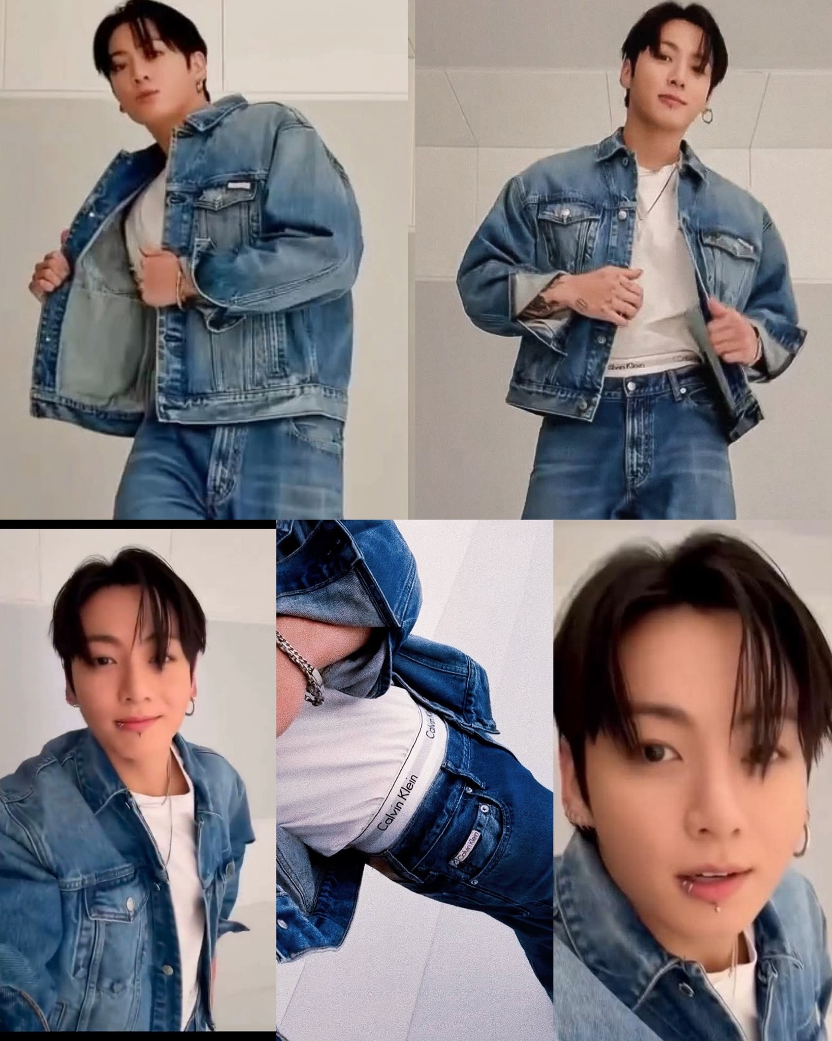 Jung Kook lights up statement denim. The signature trucker jacket