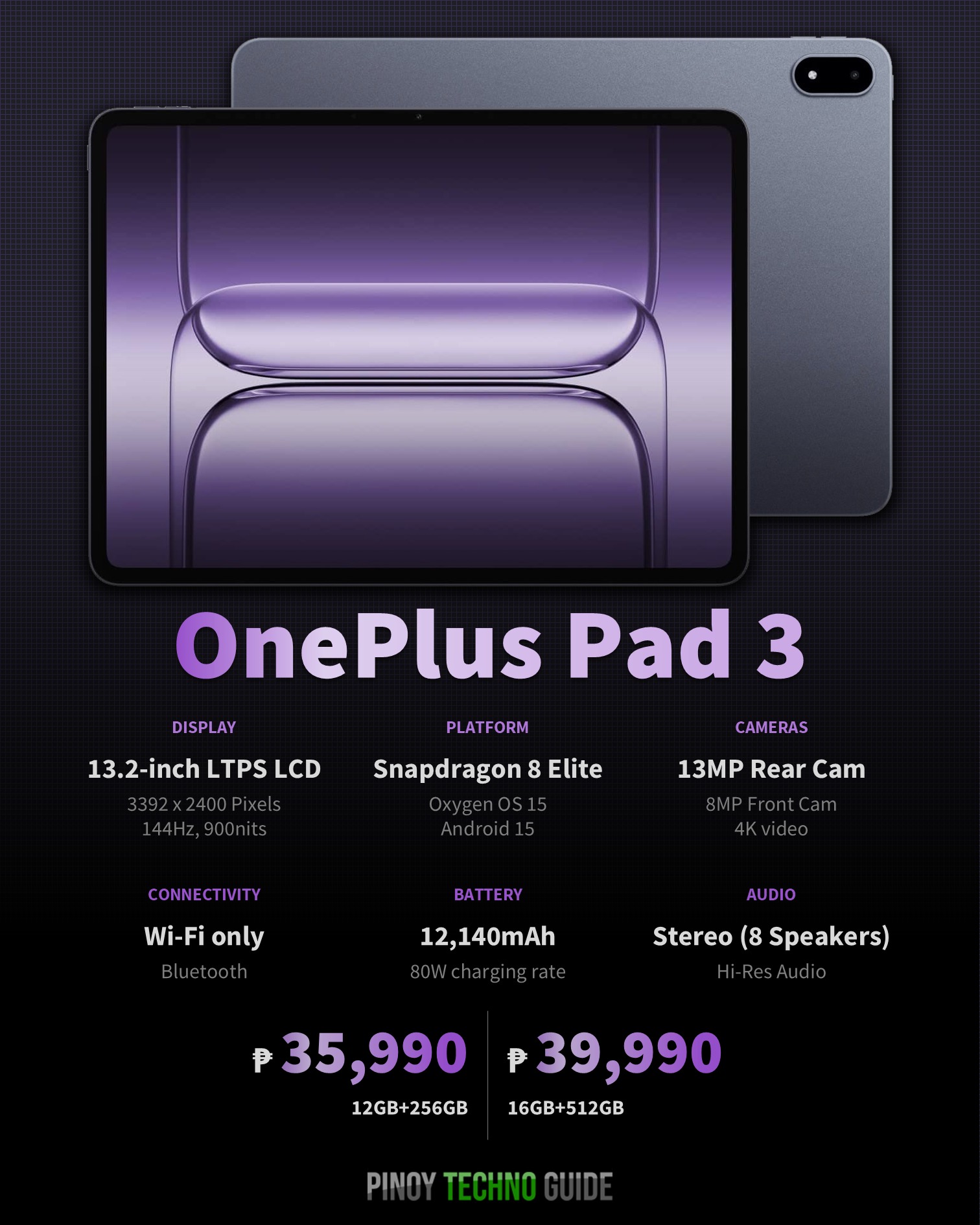 The OnePlus Pad 3 is now available in the Philippines? It