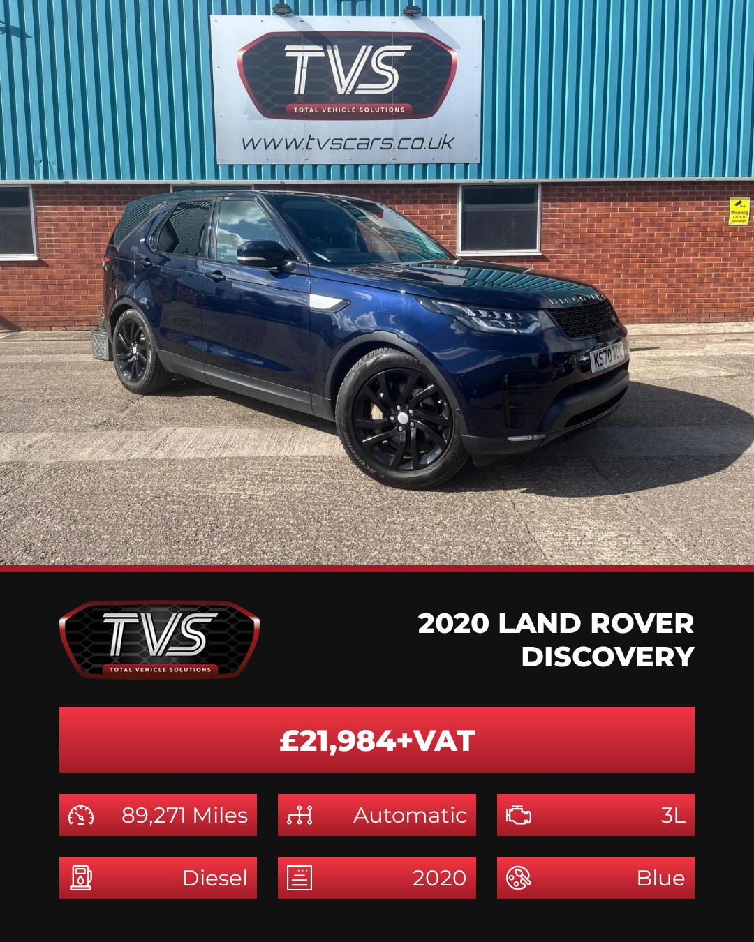 Tvs - 2020 LAND ROVER DISCOVERY 3.0 SD V6 HSE Auto 4WD - £21,984+VAT 3L ...