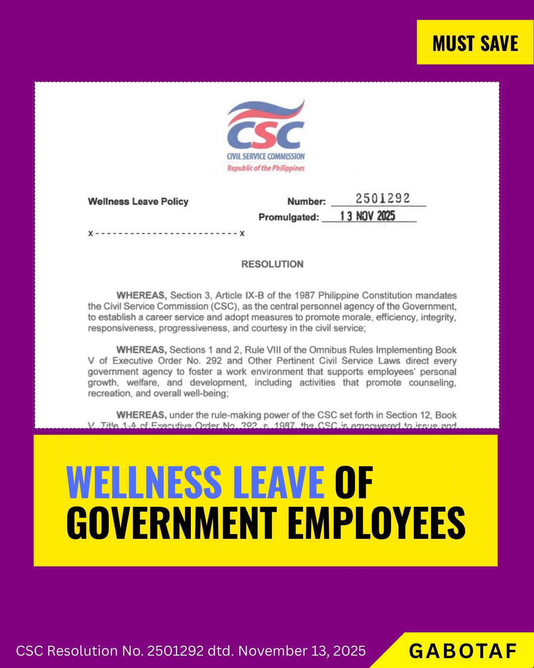 Government - LOOK: The #WellnessLeave of government employees is ...