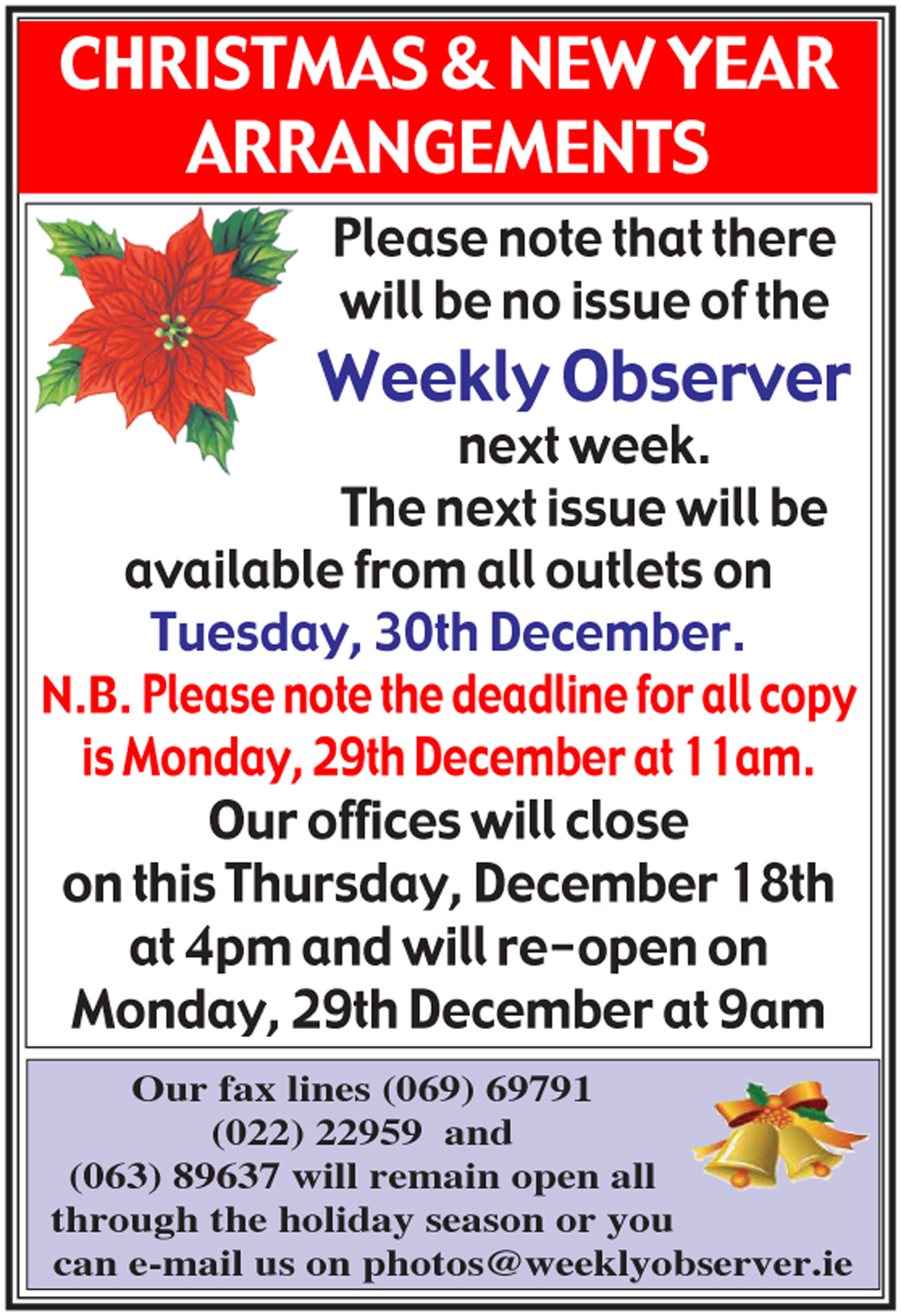 Weekly - Weekly Observer on sale now.. | Facebook