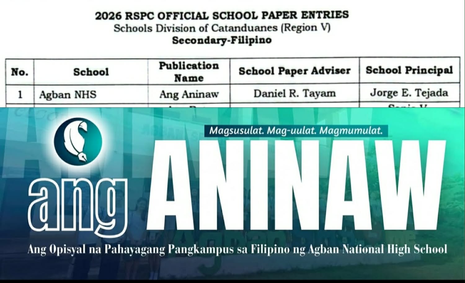 Agban - 𝐌𝐚𝐚𝐥𝐚𝐛 𝐧𝐚 𝐩𝐚𝐠𝐛𝐚𝐭𝐢 sa 𝐀𝐧𝐠 𝐀𝐧𝐢𝐧𝐚𝐰 - Opisyal na Pahayagang ...