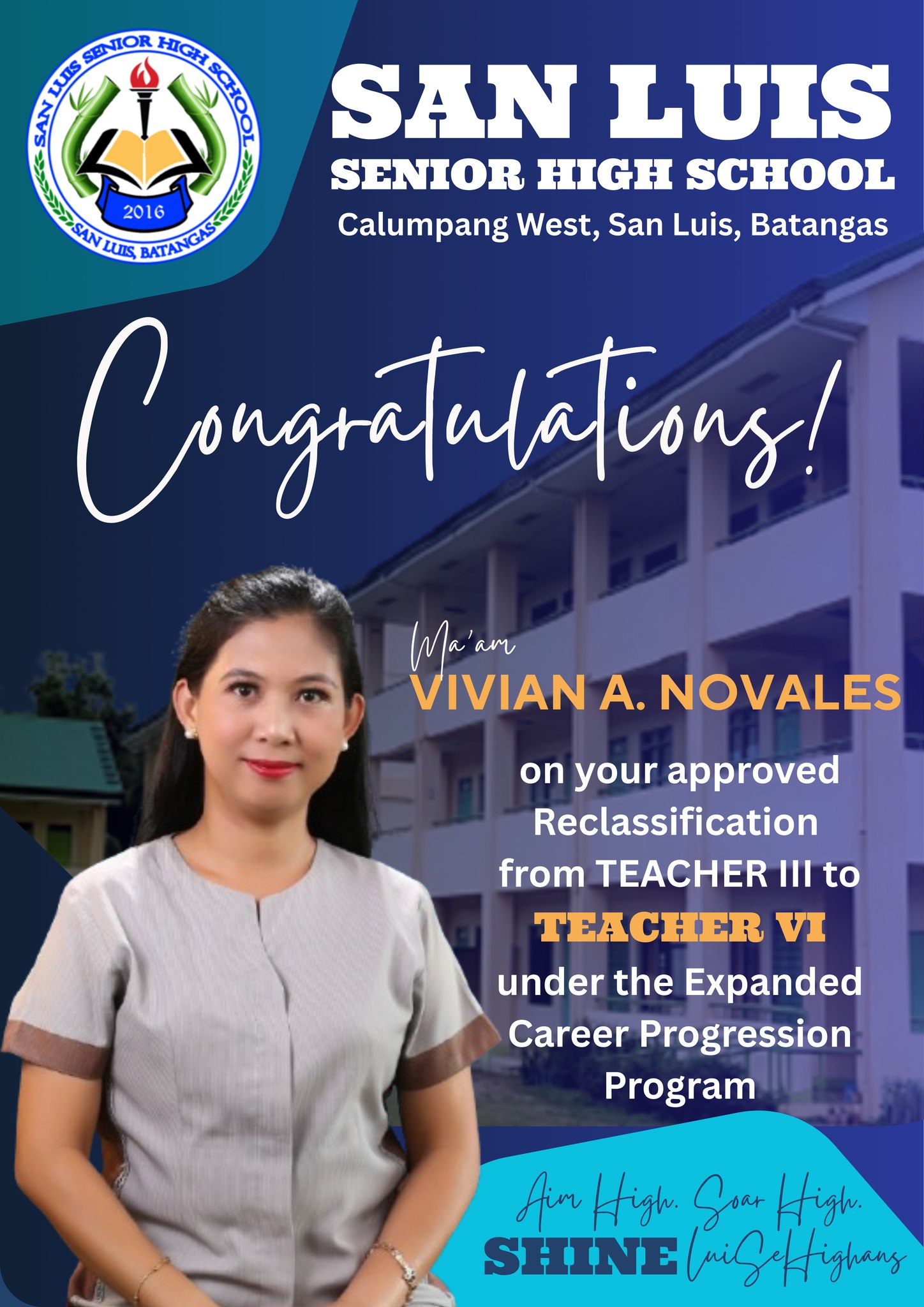 Deped - Congratulations! Ma'am VIVIAN A. NOVALES on your approved ...