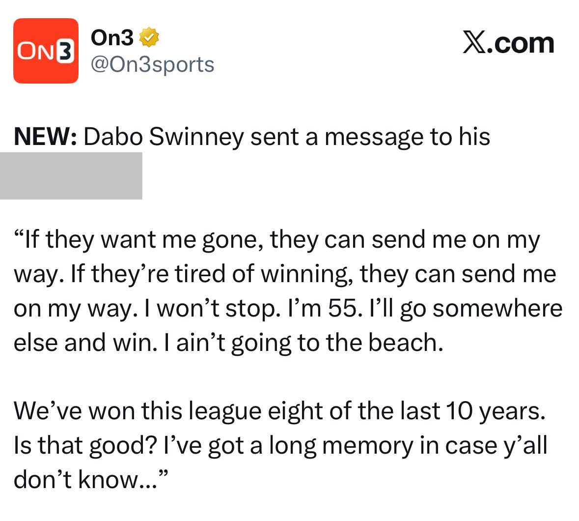 Second Take - Dabo Swinney hears the noise and fired back.... | Facebook