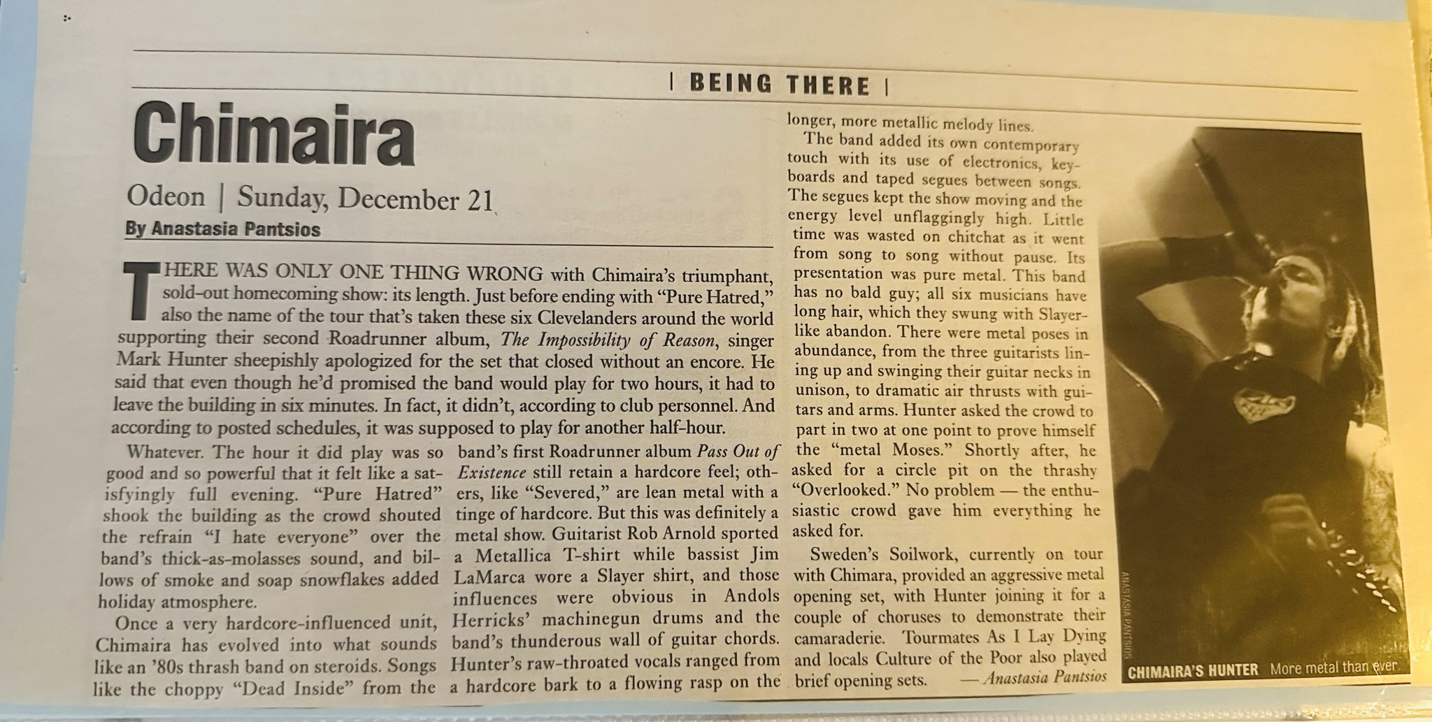 Chimaira Christmas IV was part of our Pure Hatred tour package