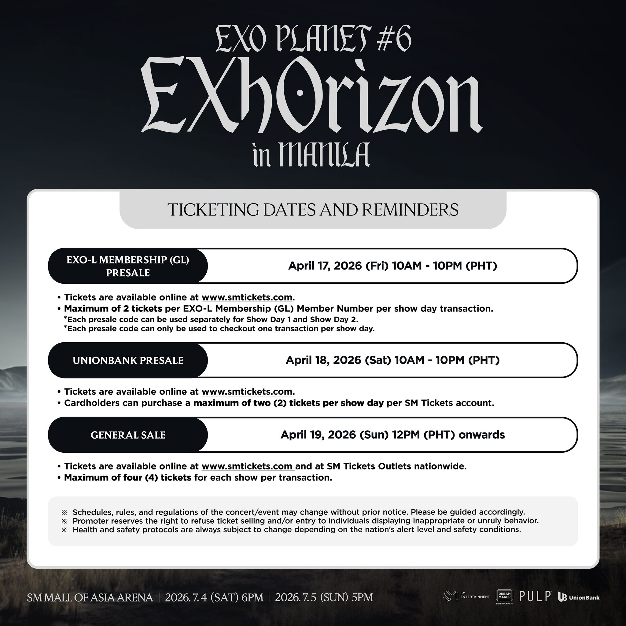 Don't miss EXO PLANET #6 – EXhOrizon in MANILA happening on July 4