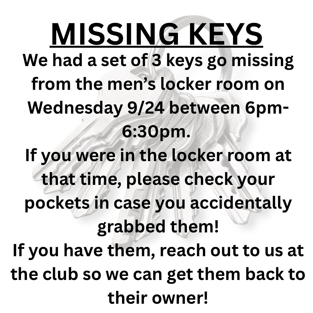 🚨 Missing Keys Alert 🚨 We had a... - Granite Health & Fitness | Facebook