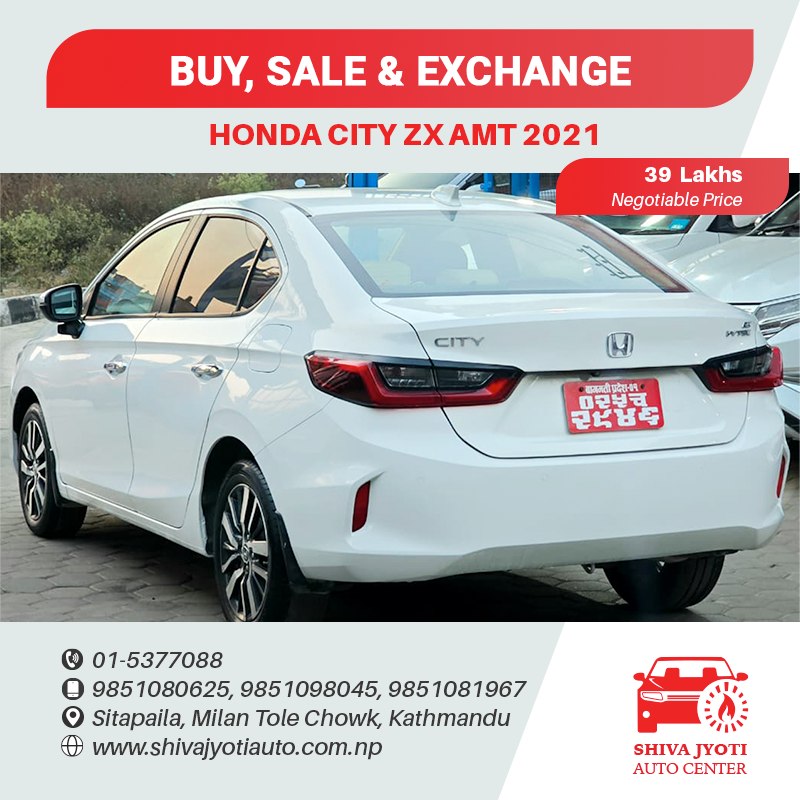 SOLD_OUT HONDA CITY ZX AMT Color: White Model: 2021 Kilometer