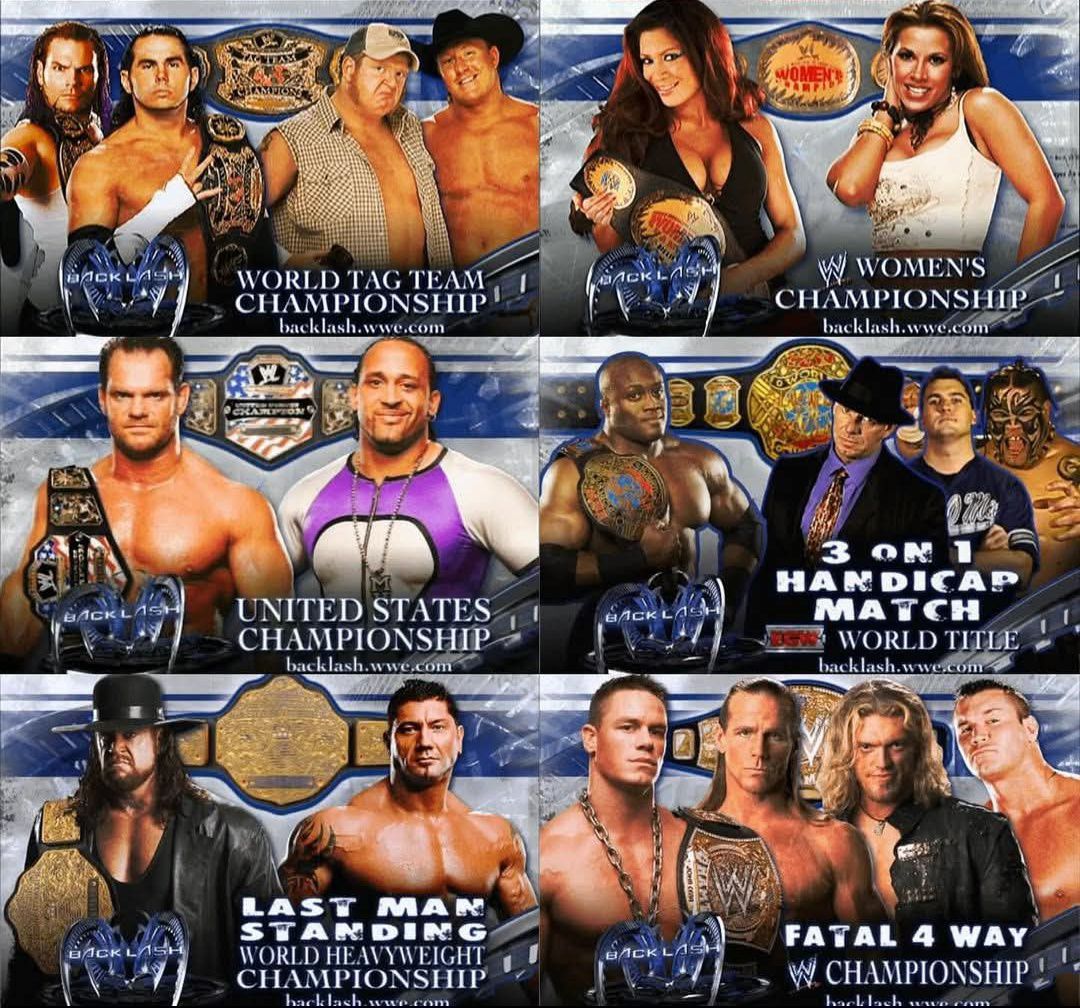 2004 Backlash… what a match card 🔥 pure wrestling at its peak. Do