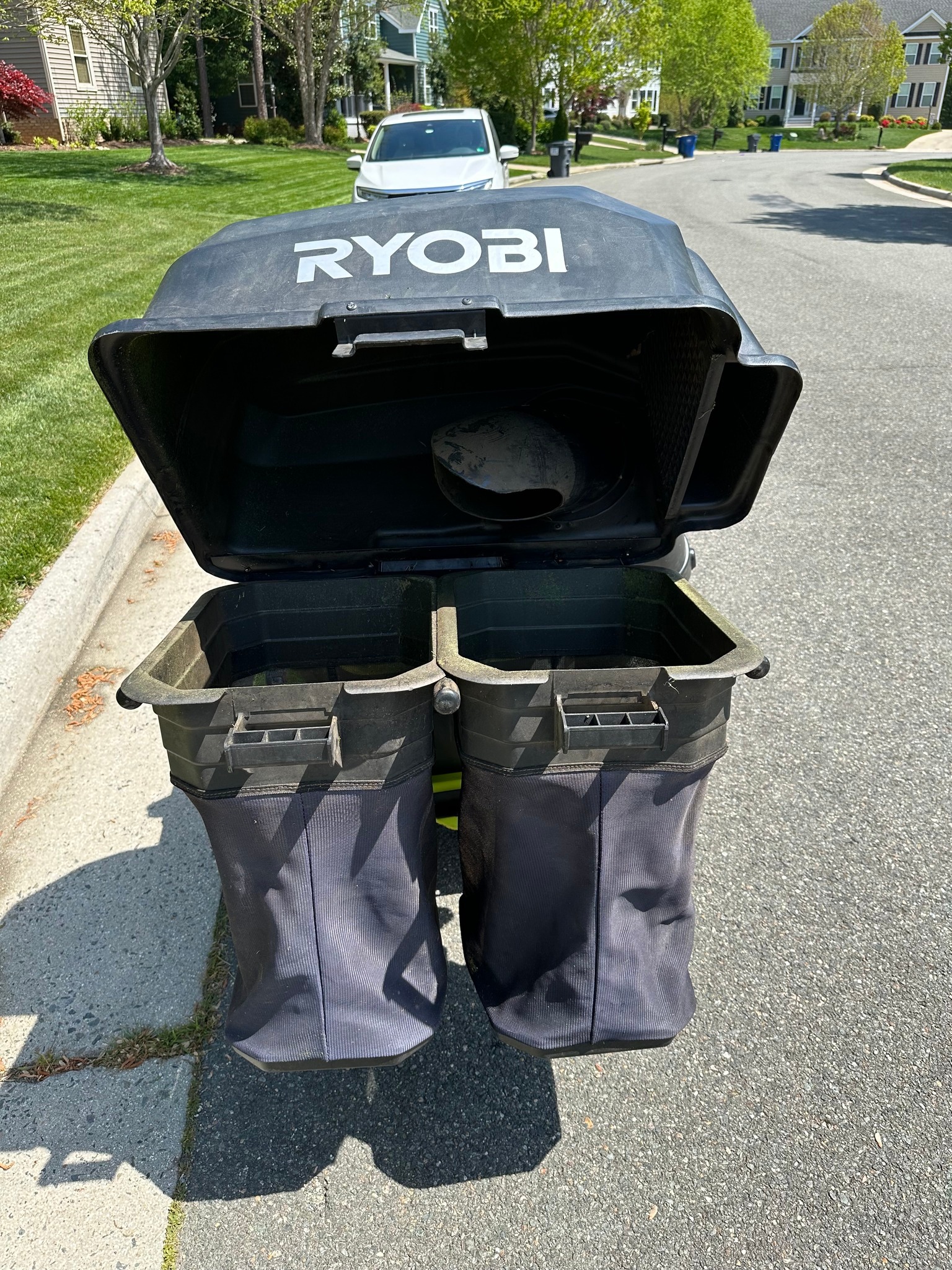Ryobi RM480 EX Electric Riding Mower with bagging attachment - Lawn ...