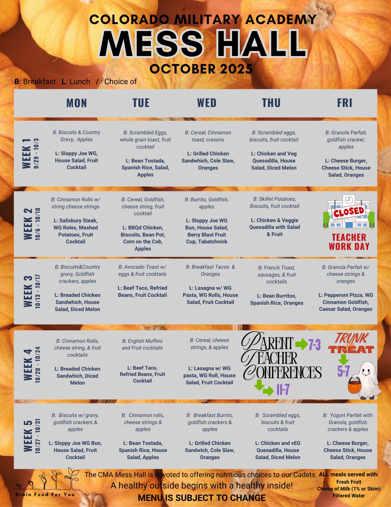 Colorado - 🍂 October Mess Hall Menu is Here! 🍂 Check out what’s cooking ...