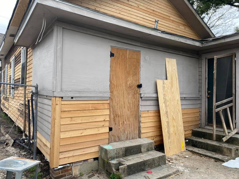 Adding siding to a historic property... The Blue House Co. Facebook