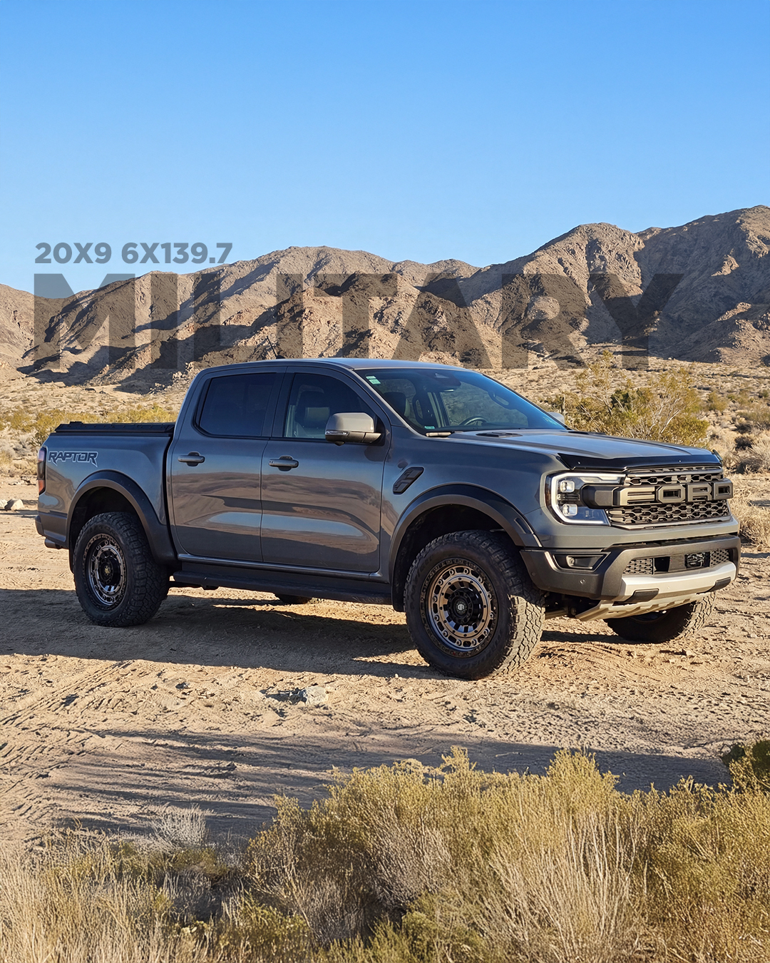 Black - Ford Ranger Raptor fitted with Black Rock Off-Road Military in ...
