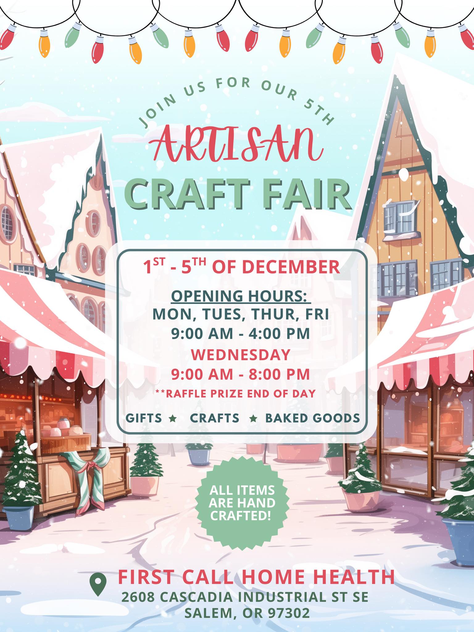 First - Join Us for Our Artisan Craft Fair! 🧵🛍️ December 1 – December 5 ...