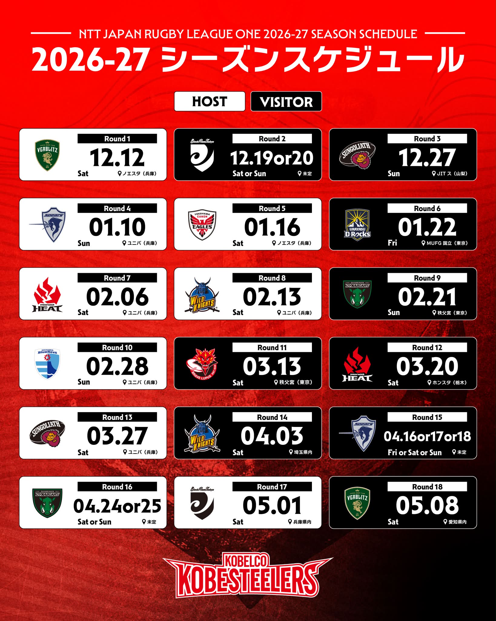 コベルコ神戸スティーラーズ (@kobesteelers.official) • Facebook