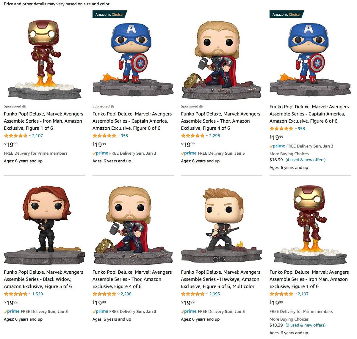 All Amazon exclusive Avengers Assemble Funko POPs! Are currently