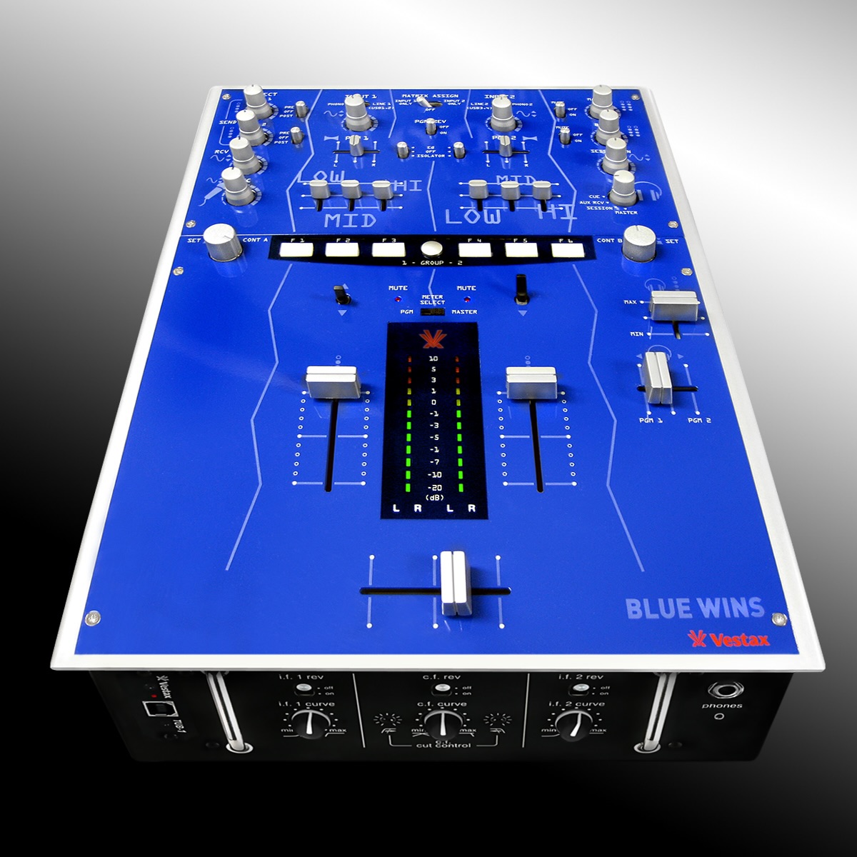 Vestax PMC-07Pro LEDブルーカスタム つまみ•ノブ交換 中古 Vestax PMC
