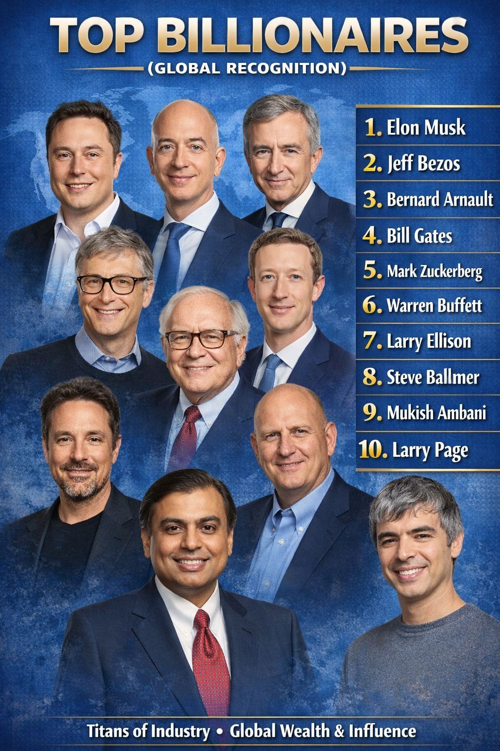 Farhan - 🌍 Top Billionaires (Global Recognition) Titans of Industry ...