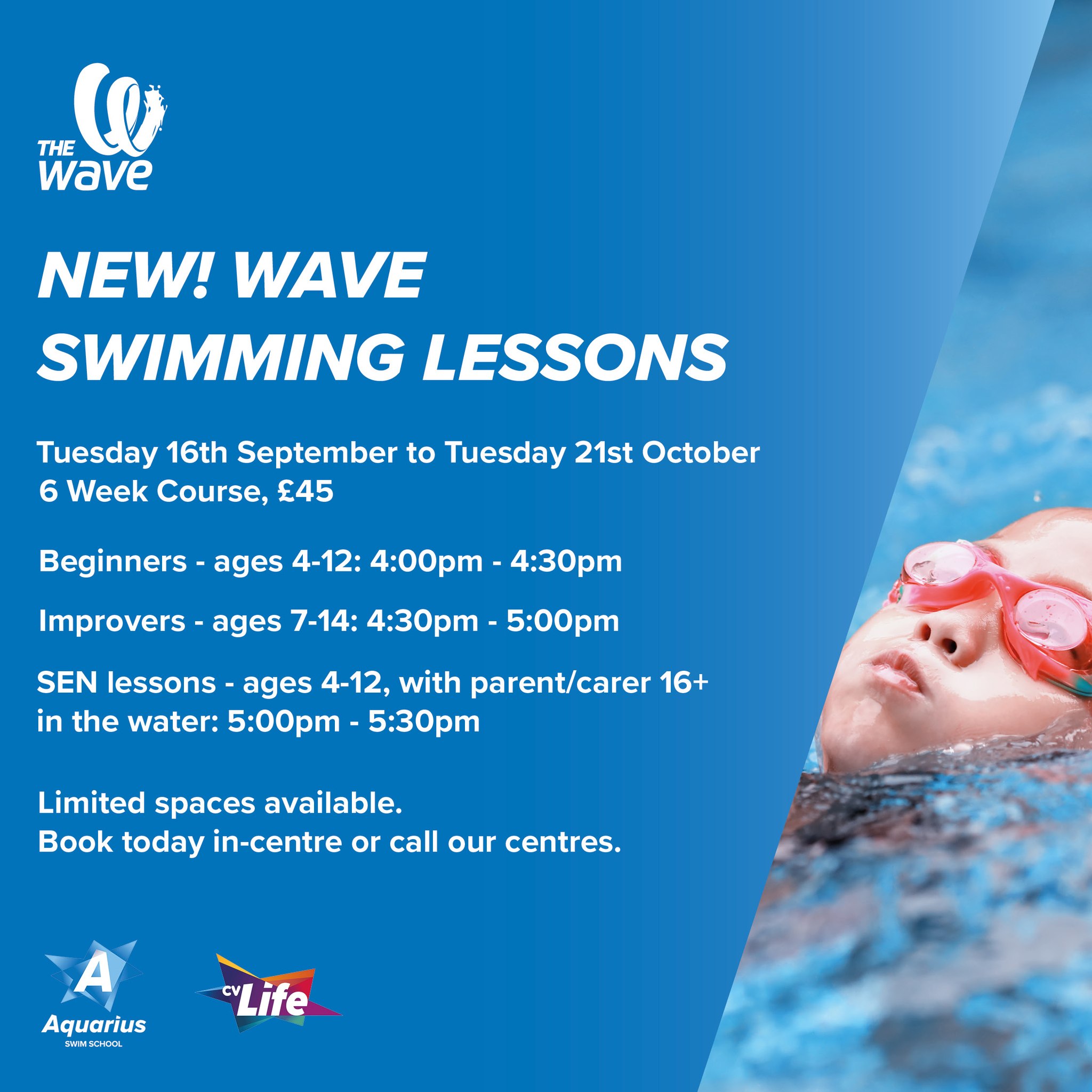 CV - NEW! WAVE SWIMMING LESSONS! 🏊‍♀️ 🏊 Aquarius Swim School offers ...