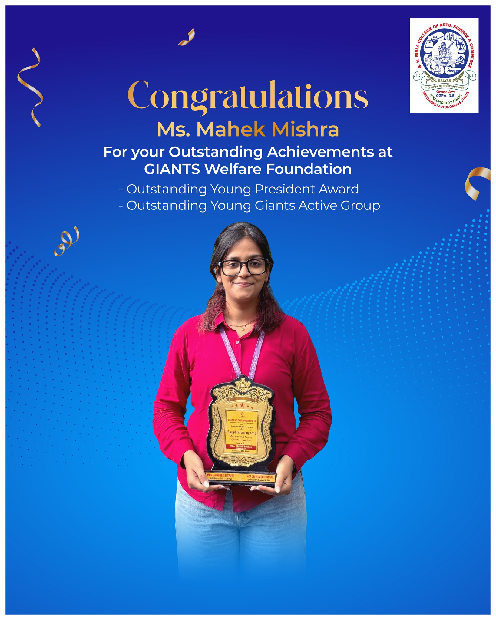 B K - 🏆 Proud Moment! Congratulations to Ms. Mahek Mishra for her ...