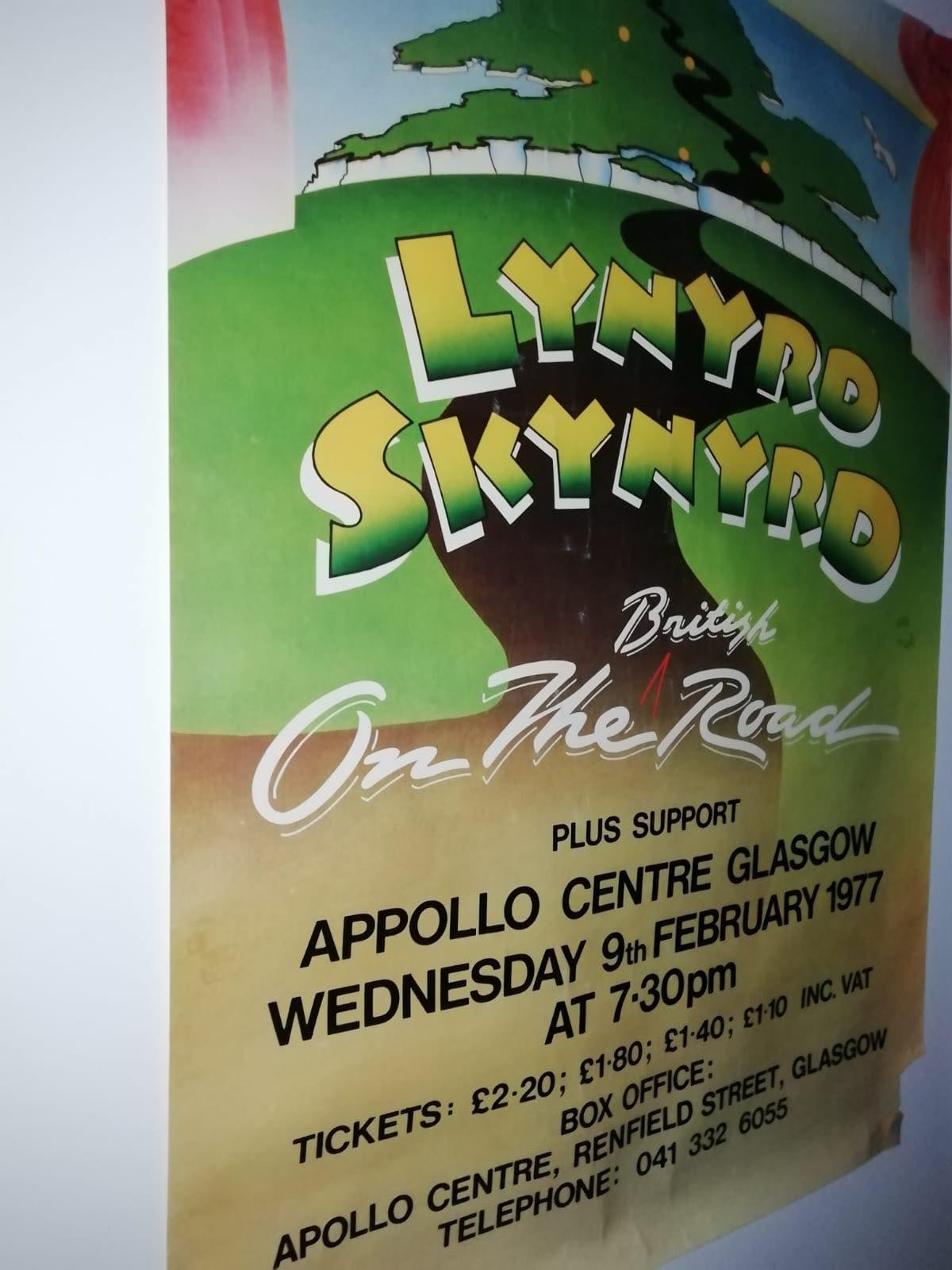 Lynyrd Skynyrd backstage pass from 1977 UK tour