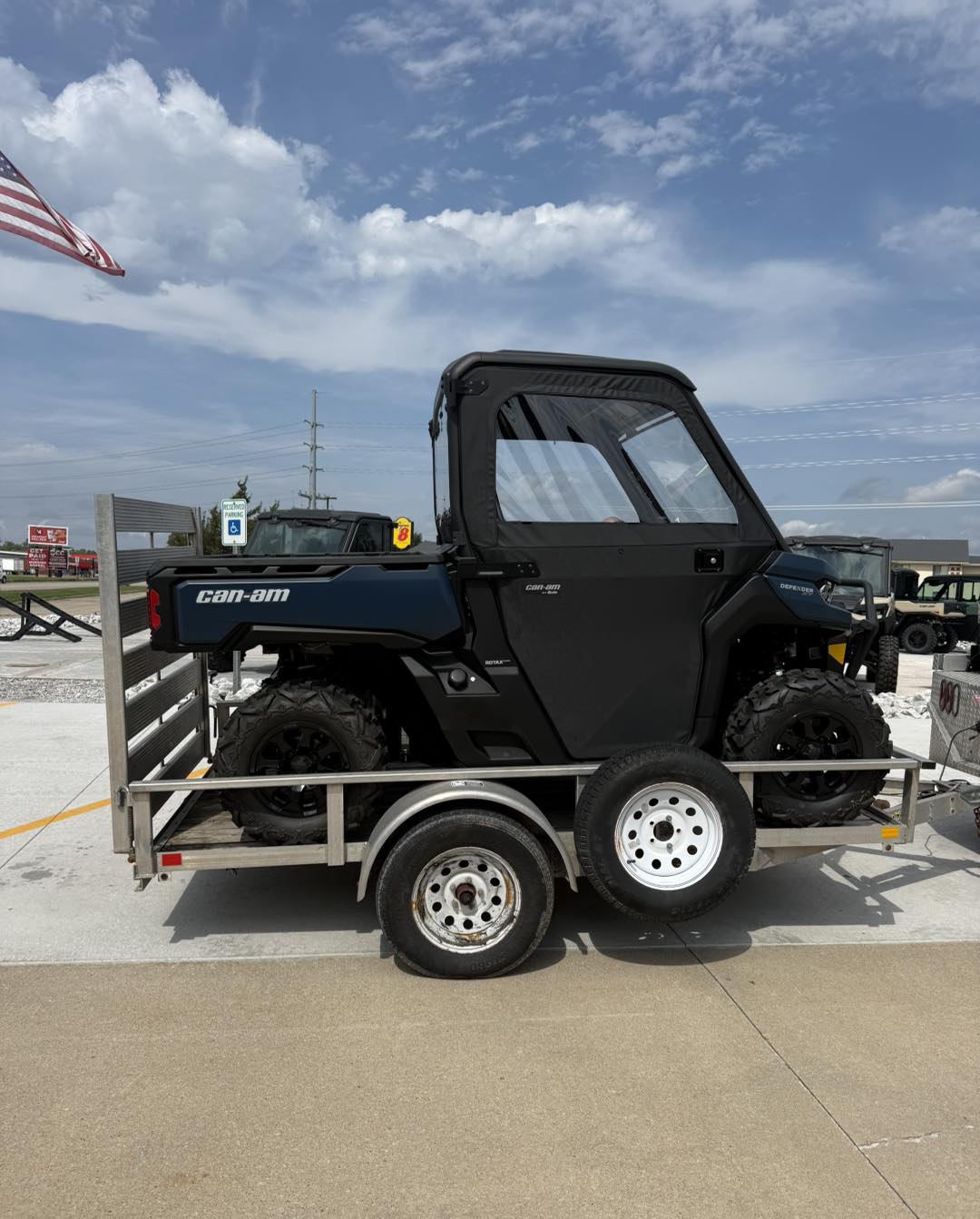 2026 Can Am Defender HD9XT in dusty navy with moose rm5 plow system