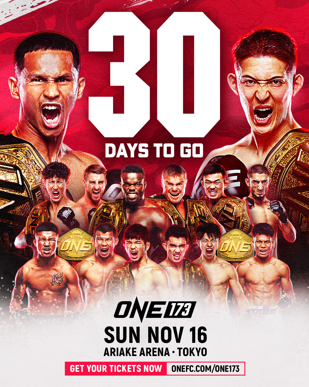 ONE - 30 days until the greatest card in history 🇯🇵 ONE 173 in Tokyo ...