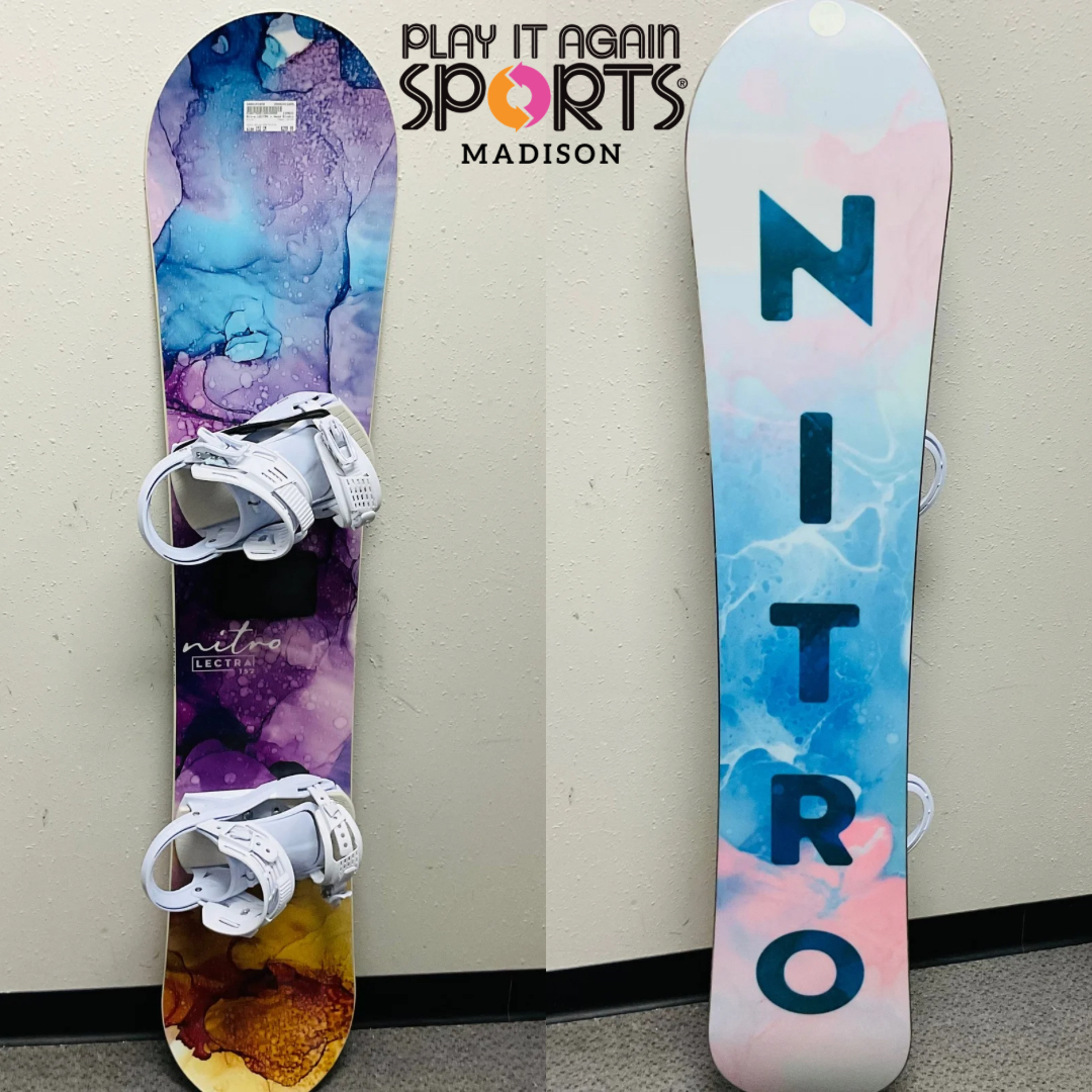 nitro lectra snowboard for sale Leaf Cam-Out Women's 149 cm with Talent Bindings and Bag catching style Play - USED BUY OF