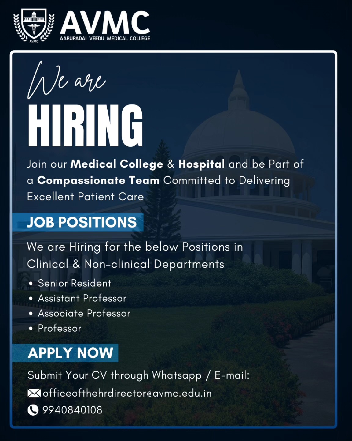 Aarupadai - We Are Hiring Step into a career where compassion meets ...