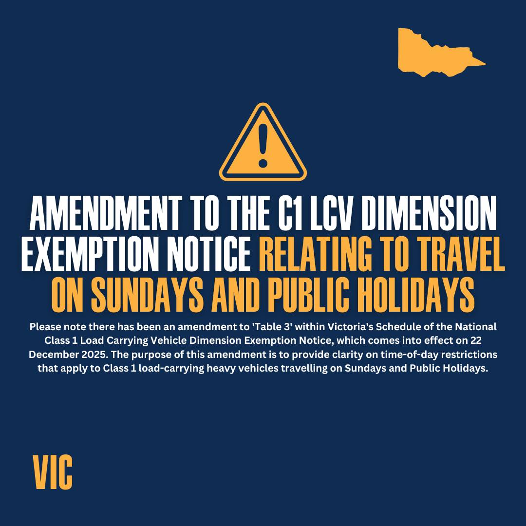 National - Victorian drivers, please be aware of an amendment within ...