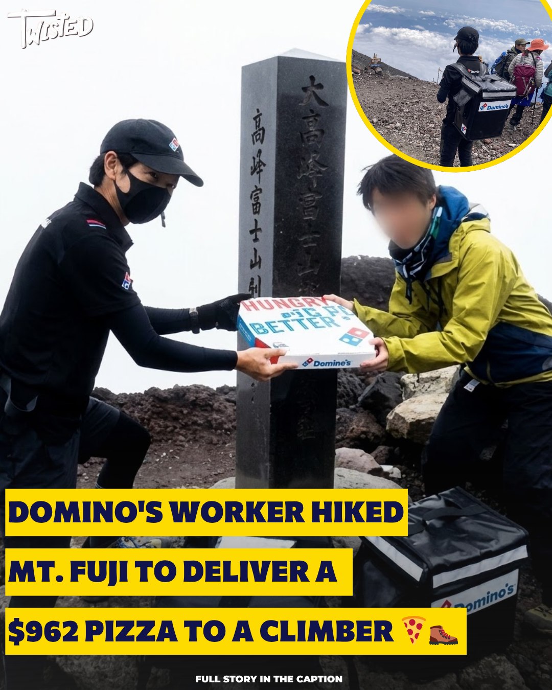 Twisted - Hikers were shocked to see a pizza delivery worker