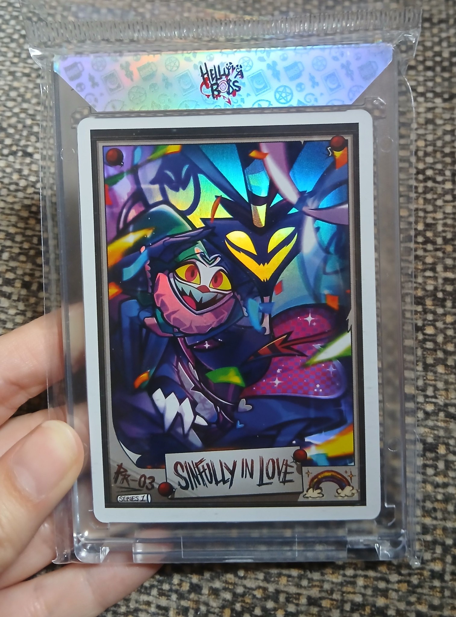 Helluva Boss promo cards with foil Fizz and Ozzi