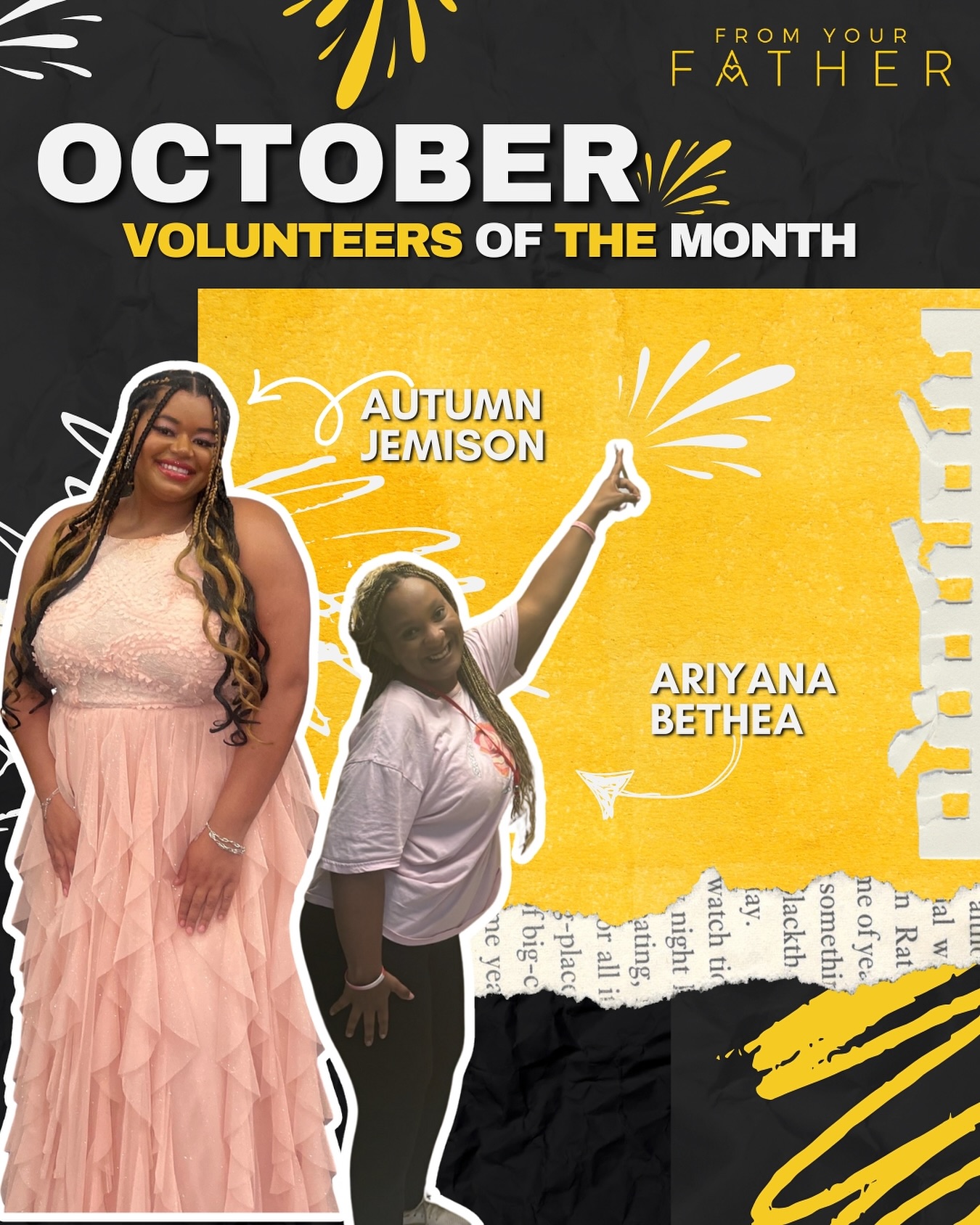 🌟 October Volunteers of the Month! 🌟... - From Your Father | Facebook