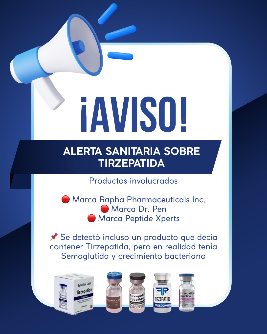 🚨 Alerta Sanitaria: Tirzepatida ilegal en México. Acude con tu especialista y no pongas en riesgo tu salud Dr. Carlos Benjamín González Alvarado Médico Internista Torreon Coahuila
