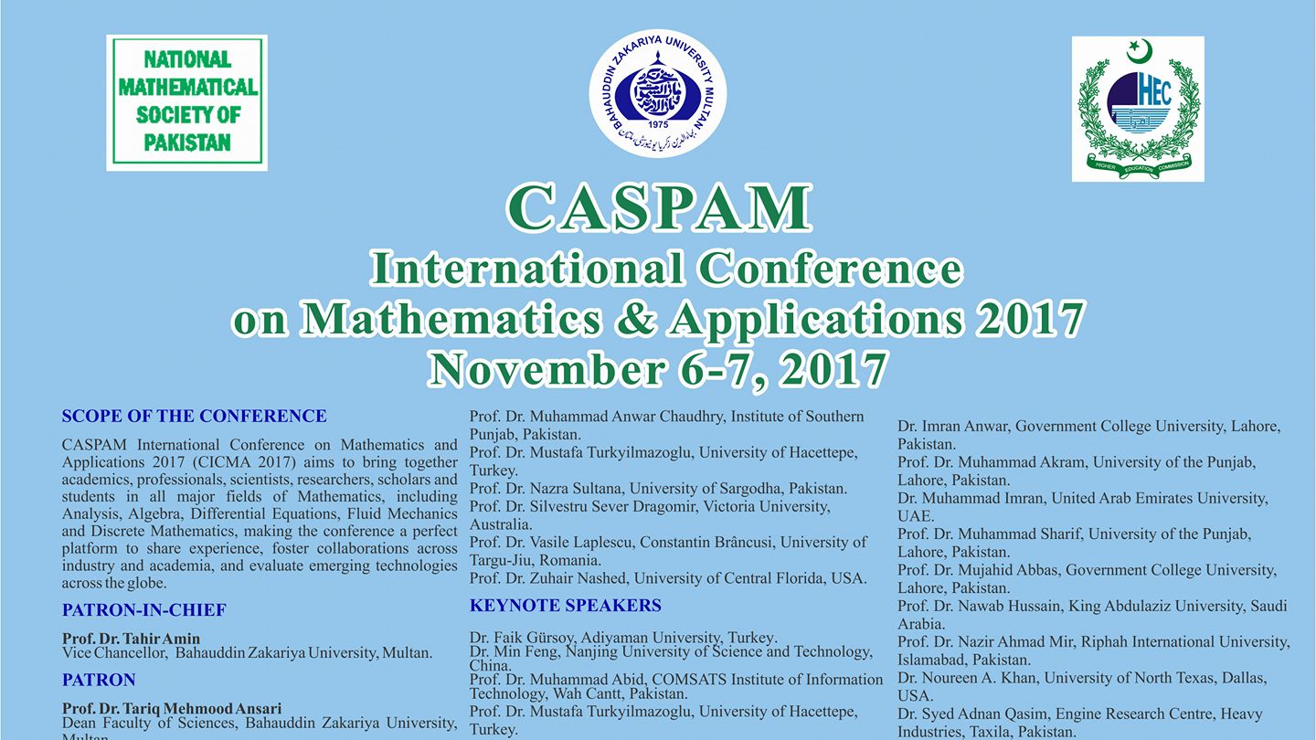 CASPAM International Conference on Mathematics and Applications | Facebook