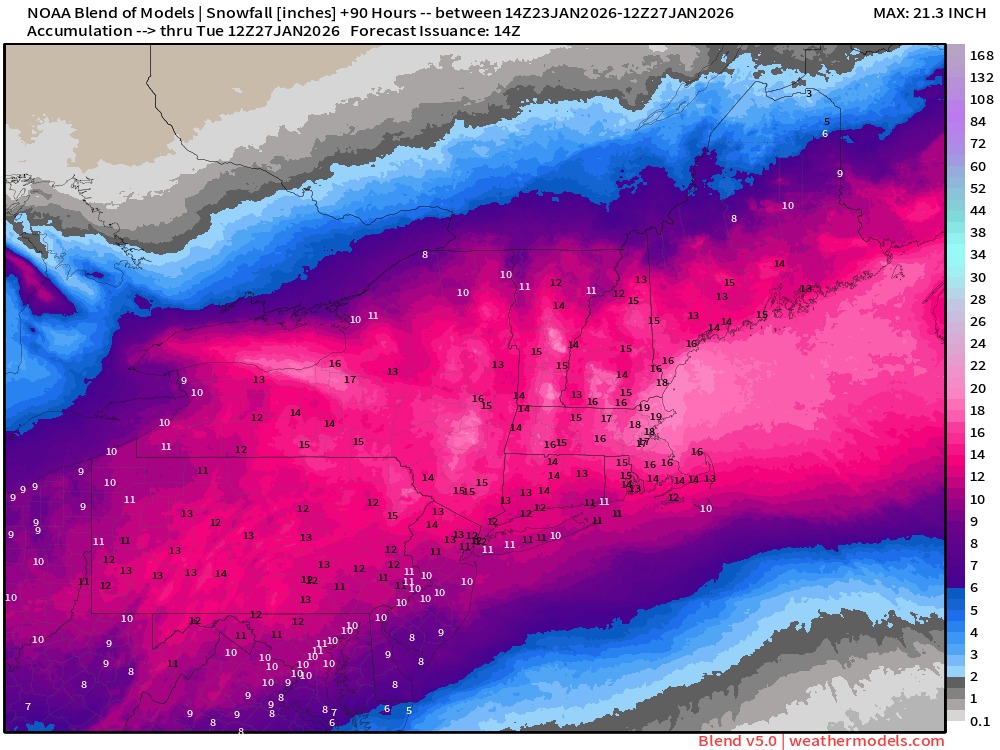 New Model Blend snow map using... - My Personal Weatherman | Facebook