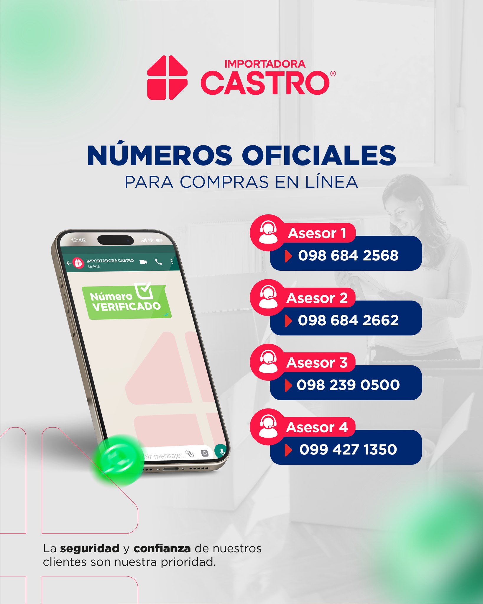 Importadora - 🚨 ¡𝐂𝐔𝐈𝐃𝐀𝐃𝐎 𝐄𝐒𝐓𝐎𝐒 𝐒𝐎𝐍 𝐍𝐔𝐄𝐒𝐓𝐑𝐎𝐒 𝐍𝐔́𝐌𝐄𝐑𝐎𝐒 𝐃𝐄 𝐖𝐇𝐀𝐓𝐒𝐀𝐏𝐏 ...