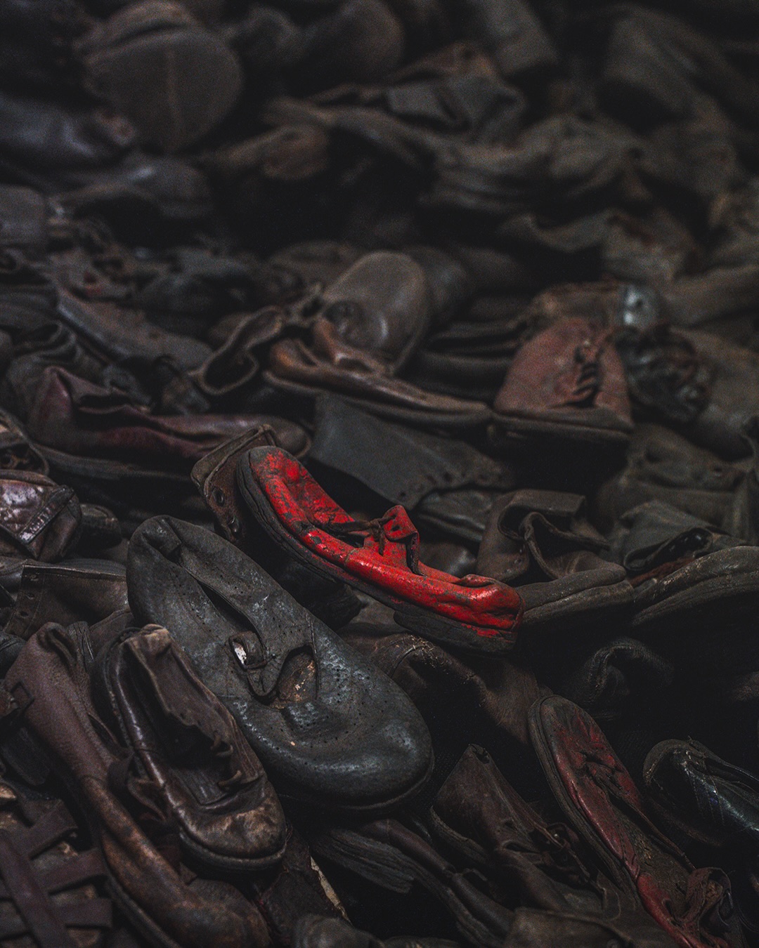 Shoes that belonged to victims of Auschwitz. Each one represents