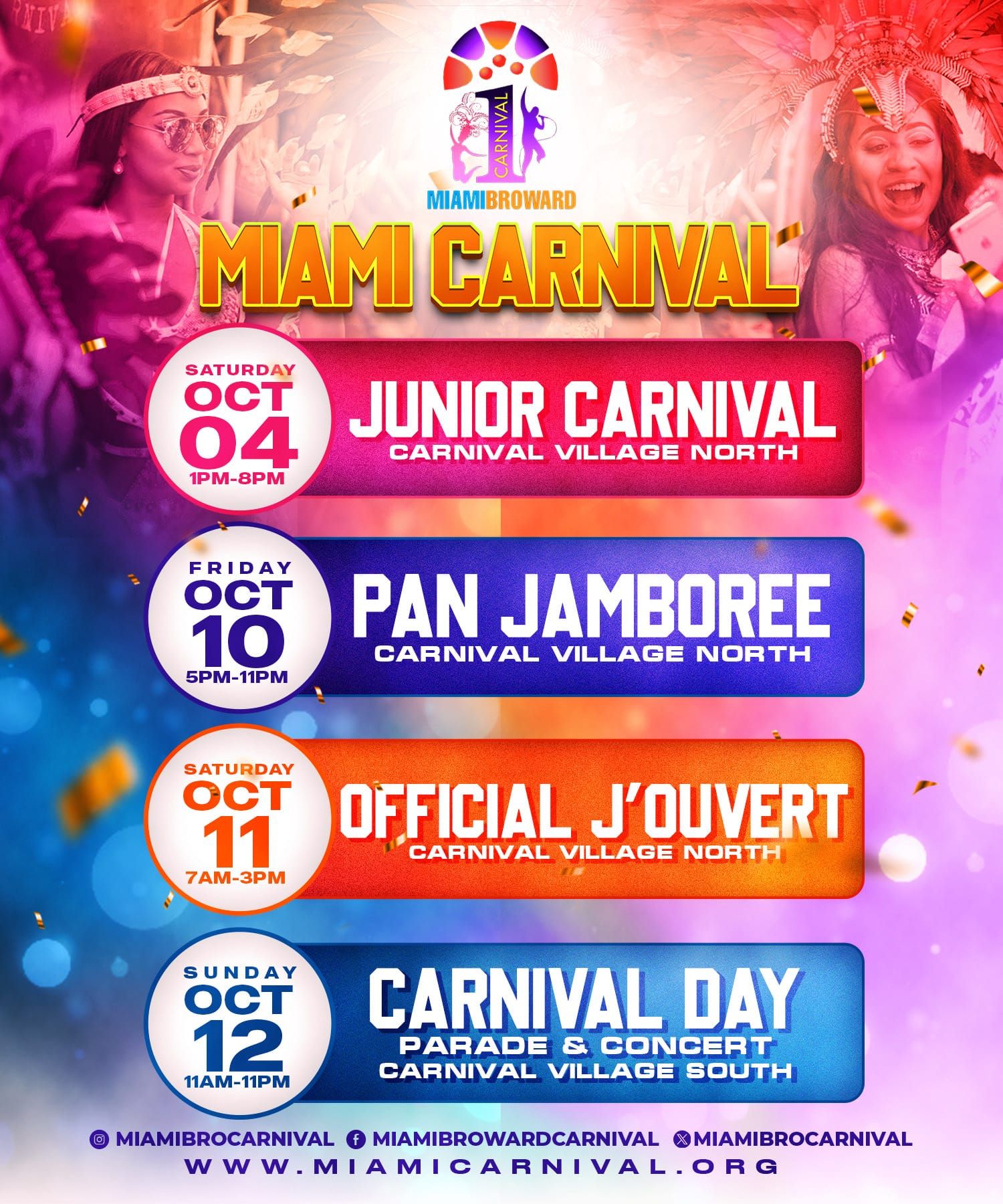 Miami Carnival J'Ouvert! Paint, Power, ah little bit ah mud no